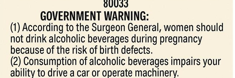 Label region read for Government warning text