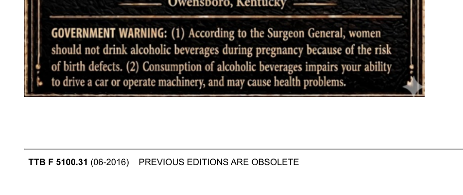 Label region read for Government warning text