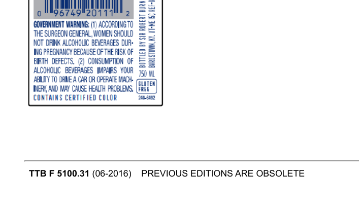 Label region read for Government warning text