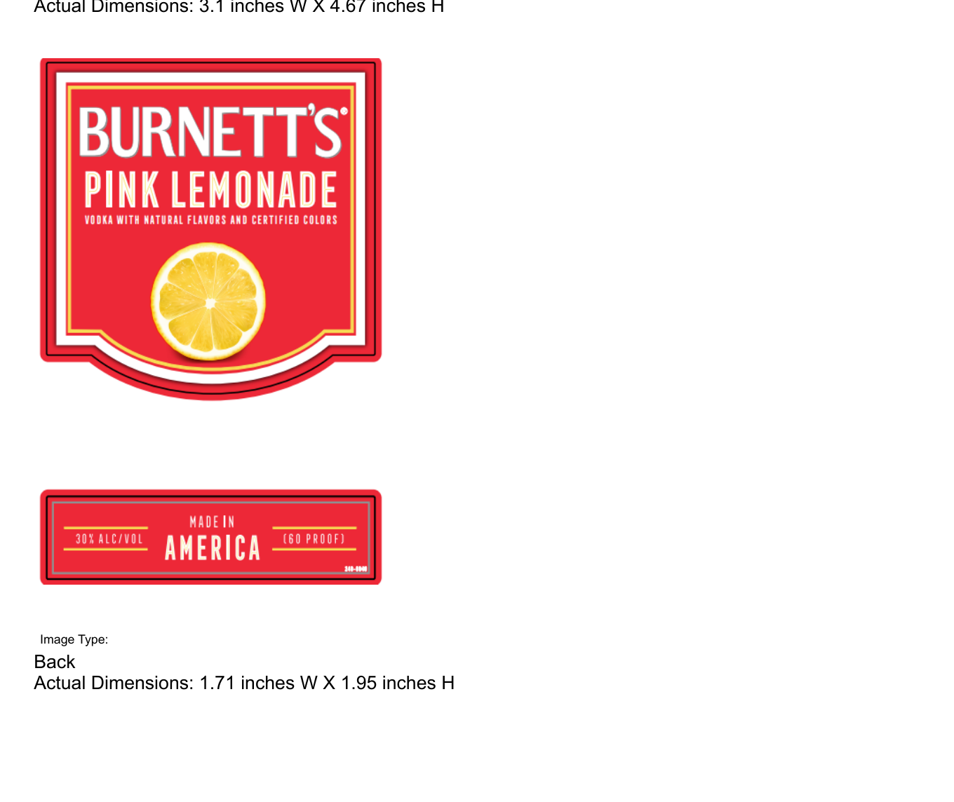 Front label artwork for BURNETT'S